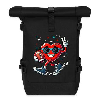 Saint-Valentin Football Chucks Coeur Amérique Drôle - Sac à dos roll top - noir - Devant