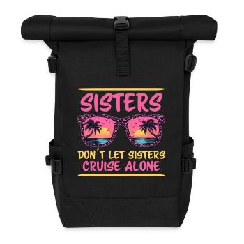 Kreuzfahrt Spruch Reise Schiffskreuzfahrt Geschenk - Rolltop Rucksack - Schwarz - Vorne