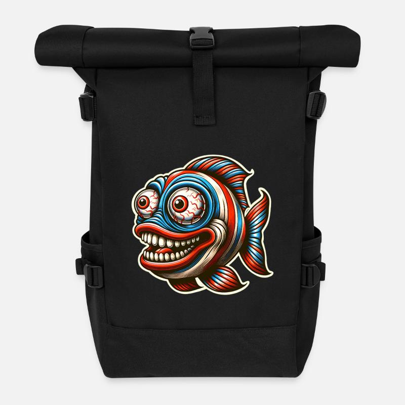 Poisson - Sac à dos roll top - noir