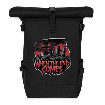 WHEN THE END COMES - Roll Top Backpack - black - Front