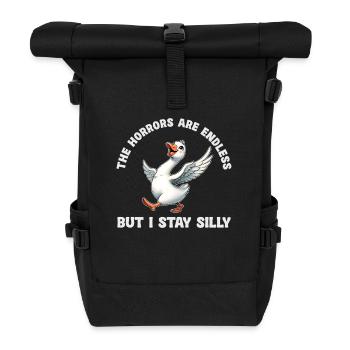 Die Schrecken Sind Endlos Aber Ich Bleibe Albern - Rolltop Rucksack - Schwarz - Vorne