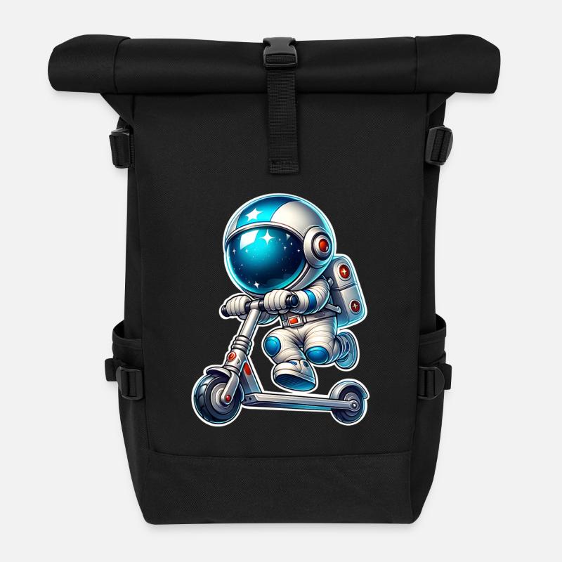 E-Scooter E-Roller Astronaut Scooter - Rolltop Rucksack - Schwarz
