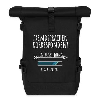 Fremdsprachenkorrespondent Ausbildung Beruf - Rolltop Rucksack - Schwarz - Vorne
