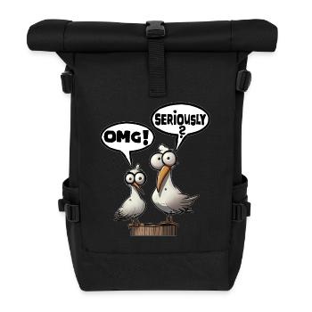 Les mouettes de Bäädden - OMG Serious - Sac à dos roll top - noir - Devant