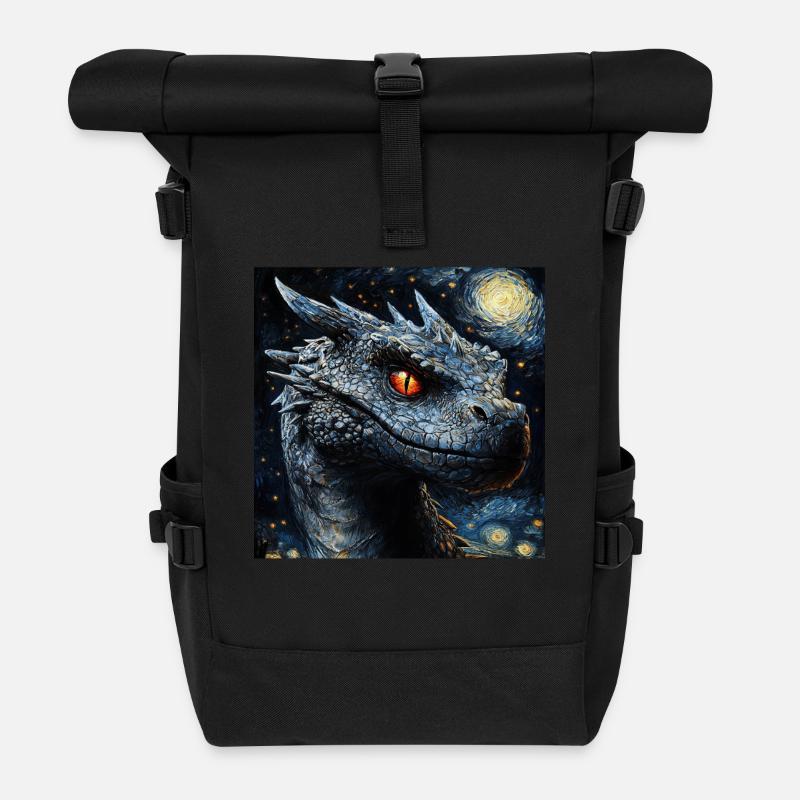 Drachen - Rolltop Rucksack - Schwarz