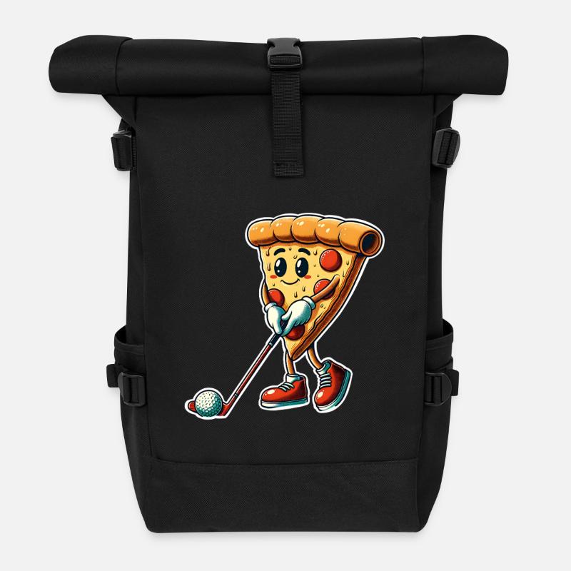 Golf Pizza - Rolltop Rucksack - Schwarz