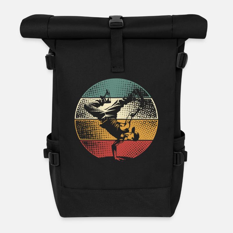 Breakdance - Rolltop Rucksack - Schwarz