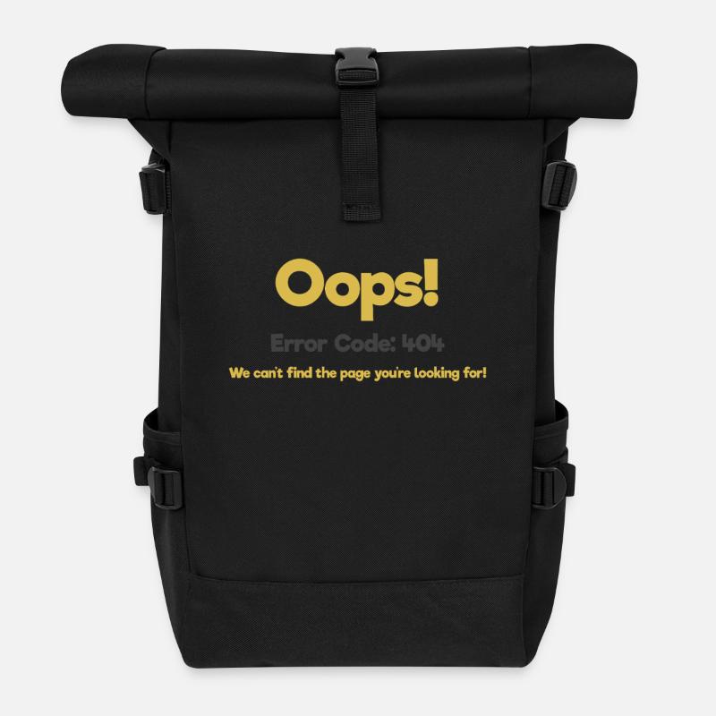 Erreur 404 drôle Conception de page Erreur 404 drôle - Sac à dos roll top - noir