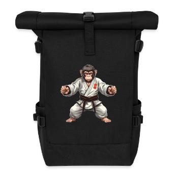 Karate Judo Affe Schimpanse Kampfsport - Rolltop Rucksack - Schwarz - Vorne