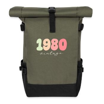 Year of birth 1980 - Roll Top Backpack - olive/black - Front