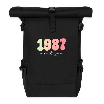 Birthday Year of birth 1987 - Roll Top Backpack - black - Front