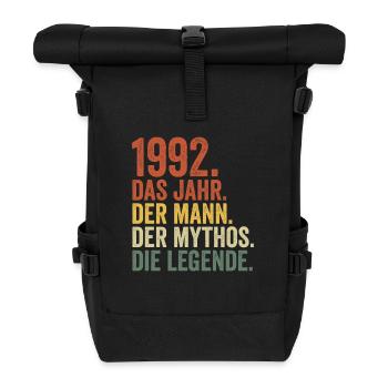 1992 Jahr Mann Mythos Legende Geburtstag - Rolltop Rucksack - Schwarz - Vorne
