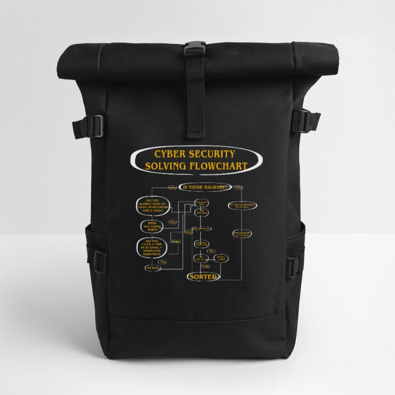 Cyber Security Solving Flowchart Roll Top Backpack