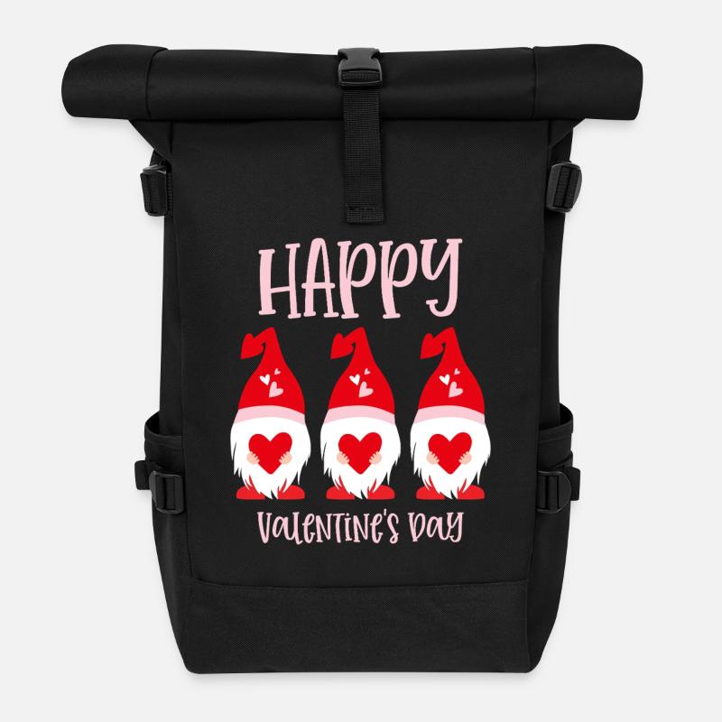 Gnome Happy Valentines Day - Rolltop Rucksack - Schwarz