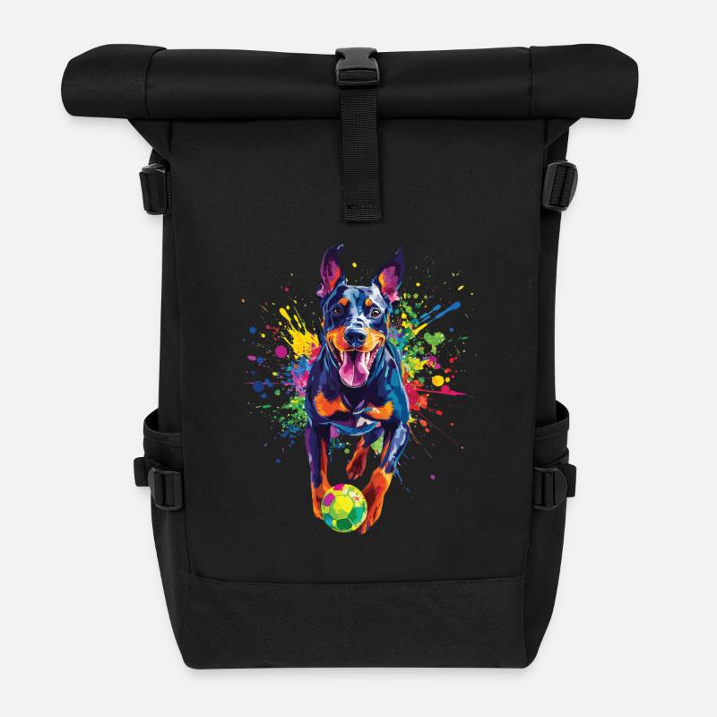 Dobermann - Rolltop Rucksack - Schwarz