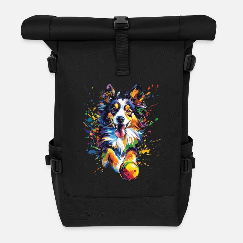 Shetland Sheepdog - Rolltop Rucksack - Schwarz