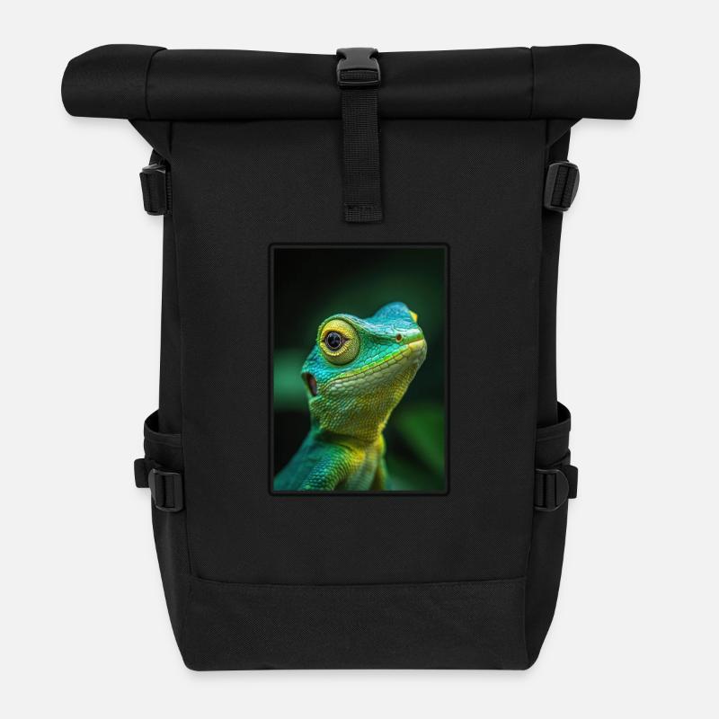 Eidechsen Eidechse - Rolltop Rucksack - Schwarz