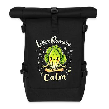 Salat Romaine Calm – Lustiger Salat - Rolltop Rucksack - Schwarz - Vorne