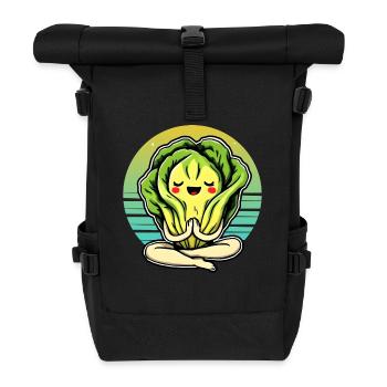 Salat Romaine Calm – Lustiger Salat - Rolltop Rucksack - Schwarz - Vorne