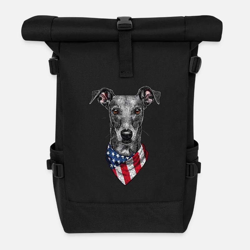 Windhund - Rolltop Rucksack - Schwarz