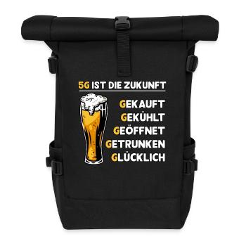 5G Beer Funny Design Funny Gift Idea - Roll Top Backpack - black - Front