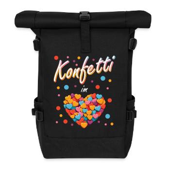 confettis carnaval carnaval design amusant - Sac à dos roll top - noir - Devant