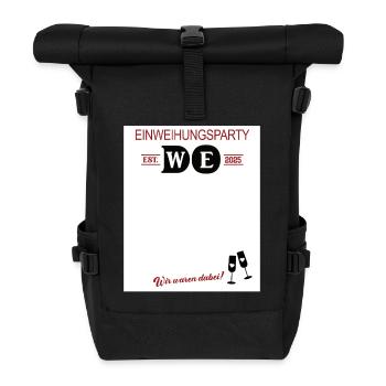 Einweihungsparty 2025 Gästebuch Neue Wohnung Haus - Rolltop Rucksack - Schwarz - Vorne