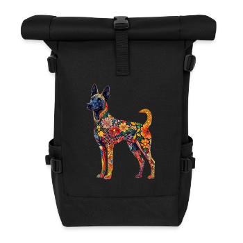 Belgischer Malinois - Rolltop Rucksack - Schwarz - Vorne