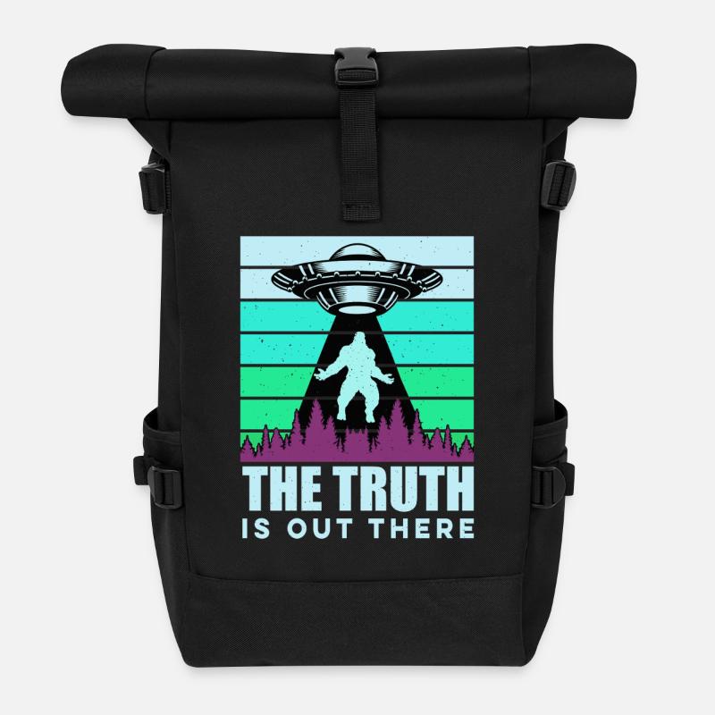 UFO-Bigfoot Yeti Sasquatch - Rolltop Rucksack - Schwarz