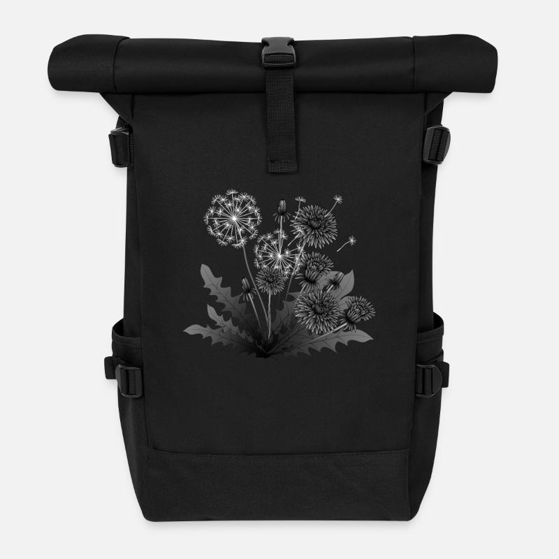 Löwenzahn Lebenszyklus Illustration Dandelion Life - Rolltop Rucksack - Schwarz