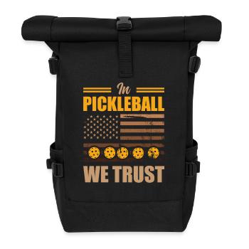 Pickleball USA Flag Paddleball Sportsman Team - Roll Top Backpack - black - Front