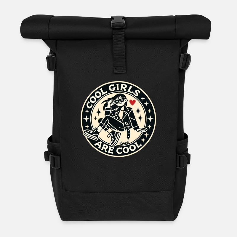 Cool girls are cool, just stay cool! - Roll Top Backpack - black