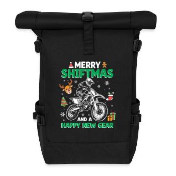 Merry Shiftmas Dirt Bike Santa Happy New Gear Xmas - Rolltop Rucksack - Schwarz - Vorne