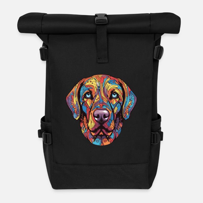 Labrador Hund Portrait - Rolltop Rucksack - Schwarz