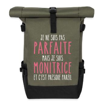 Pas parfaite mais je suis Monitrice - Sac à dos roll top - olive/noir - Devant