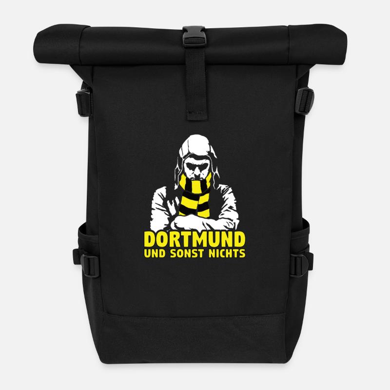 Dortmund und sonst nichts - Rolltop Rucksack - Schwarz