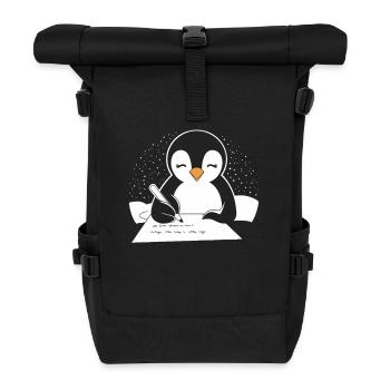 Penguin, Writer, Author, Creative - Roll Top Backpack - black - Front