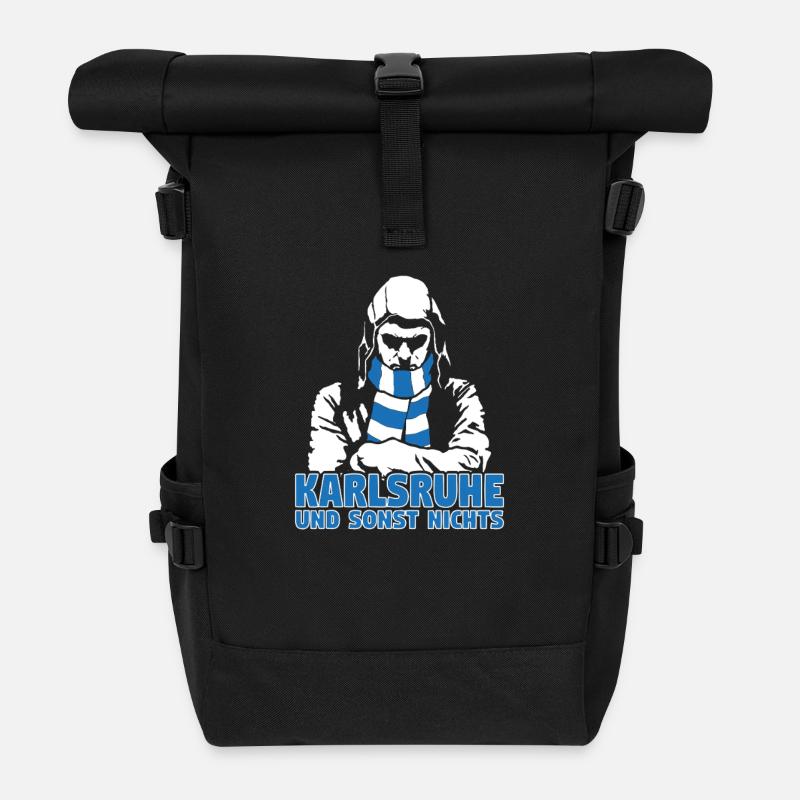 Karlsruhe und sonst nichts - Rolltop Rucksack - Schwarz