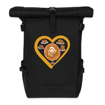 Pfannkuchen Vielfalt Im Herz - Rolltop Rucksack - Schwarz - Vorne