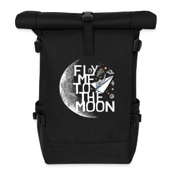 Un astronaute s’envole vers la lune Un astronaute s’envole vers la lune - Sac à dos roll top - noir - Devant