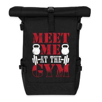 Meet Me in Gym Fitness Design - Roll Top Backpack - black - Front
