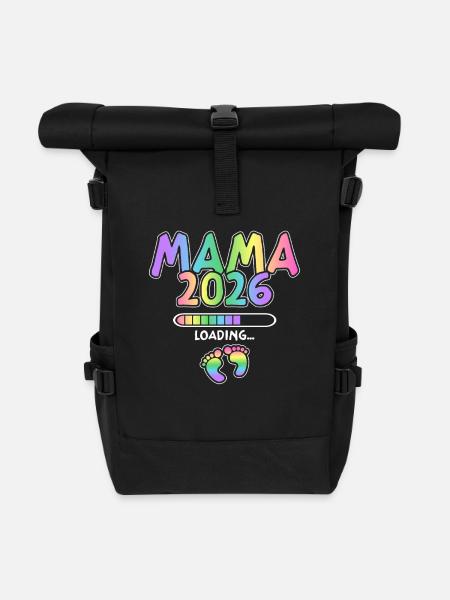 Mama 2026 Loading - Rolltop Rucksack - Schwarz
