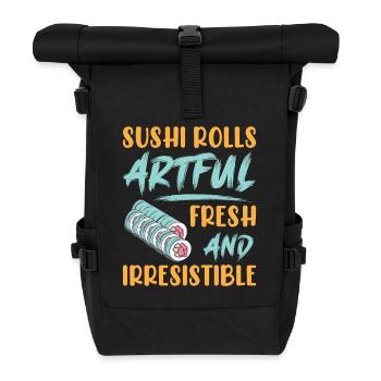 Sushi Japan Essen Sushi-Mahlzeit - Rolltop Rucksack - Schwarz - Vorne