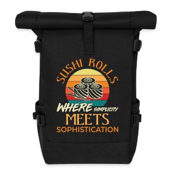 Sushi Japan Essen Sushi-Mahlzeit - Rolltop Rucksack - Schwarz - Vorne