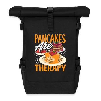 Pancakes are therapy enjoyment - Roll Top Backpack - black - Front