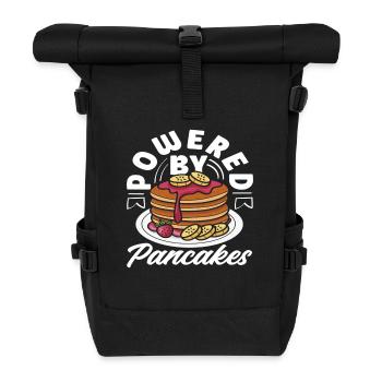 Powered by Pancakes Enjoyment - Roll Top Backpack - black - Front