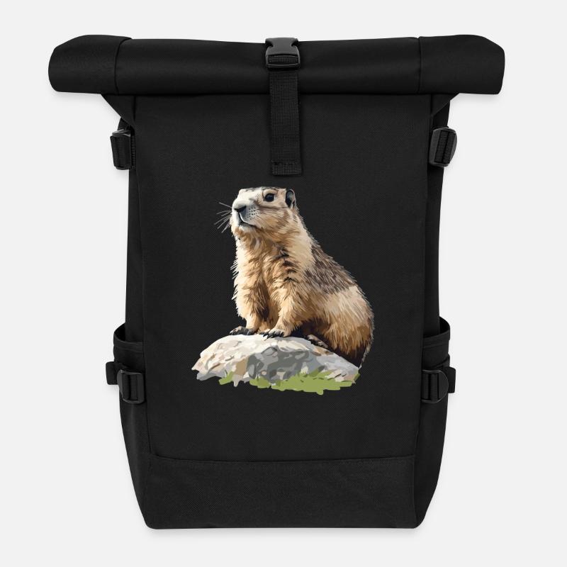 Murmeltiere Murmeltier - Rolltop Rucksack - Schwarz