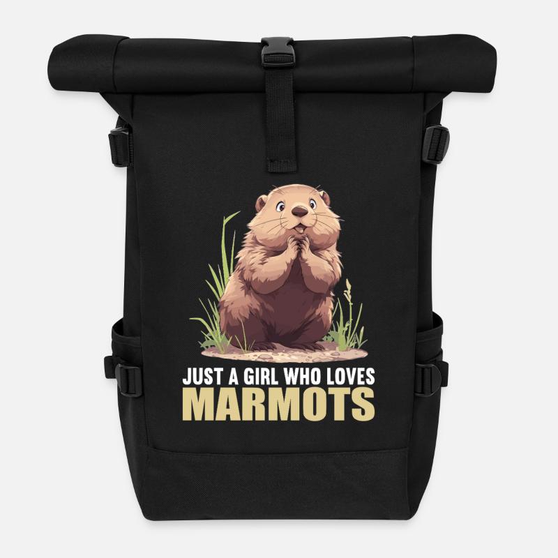 Murmeltiere Murmeltier - Rolltop Rucksack - Schwarz