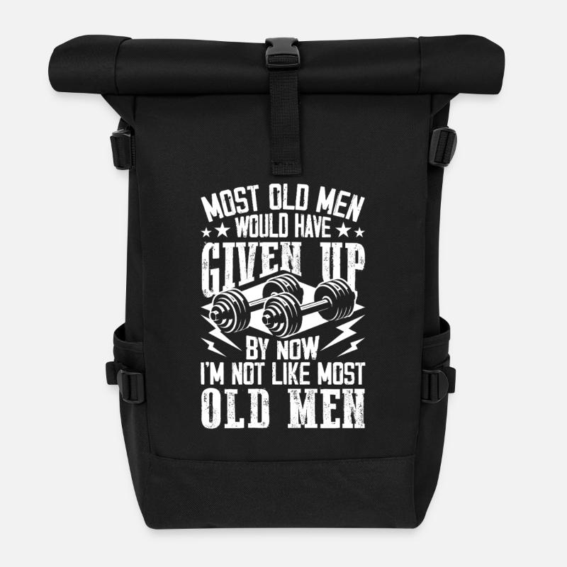 Not like most old men - Roll Top Backpack - black