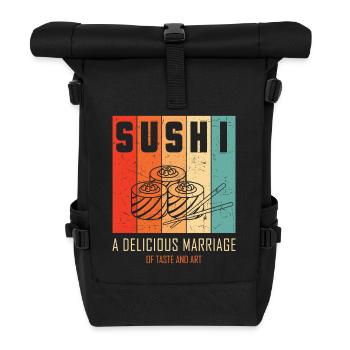 Sushi Japan Essen Sushi-Mahlzeit - Rolltop Rucksack - Schwarz - Vorne